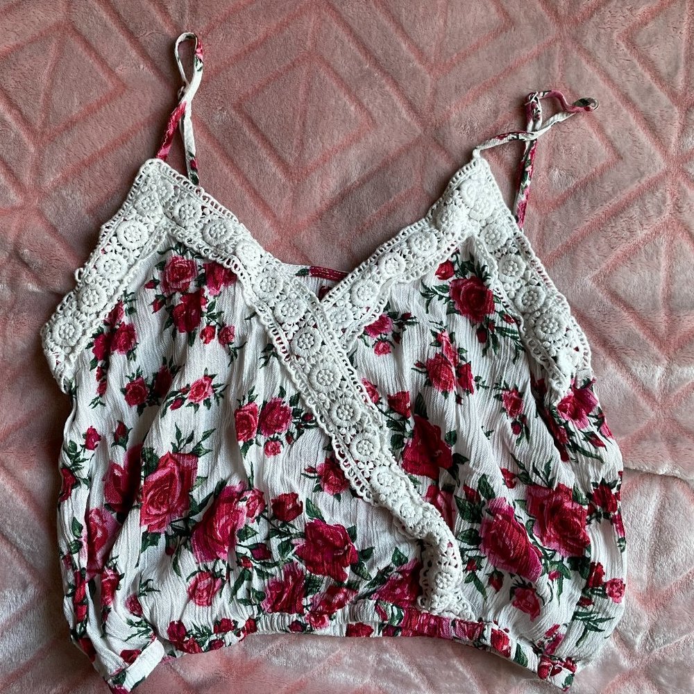 Divided Floral Crop Top